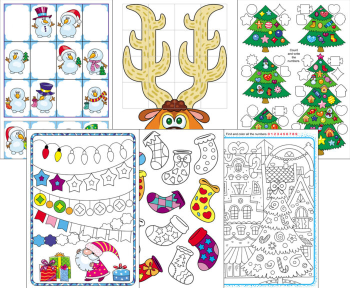 Christmas-Themed Worksheets for Kindergarten Students