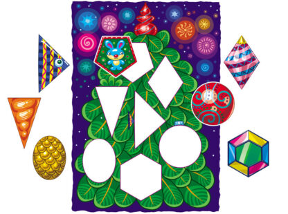 Christmas Tree and Geometric Ornaments Matching Activity