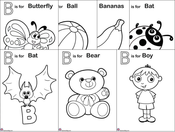 FREE* Letter B Words and Pictures Printable Cards: Ball, Bed, Balloon,  Banana (Color)