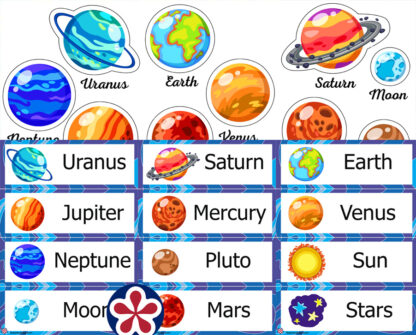 Solar System Flashcards for Preschool