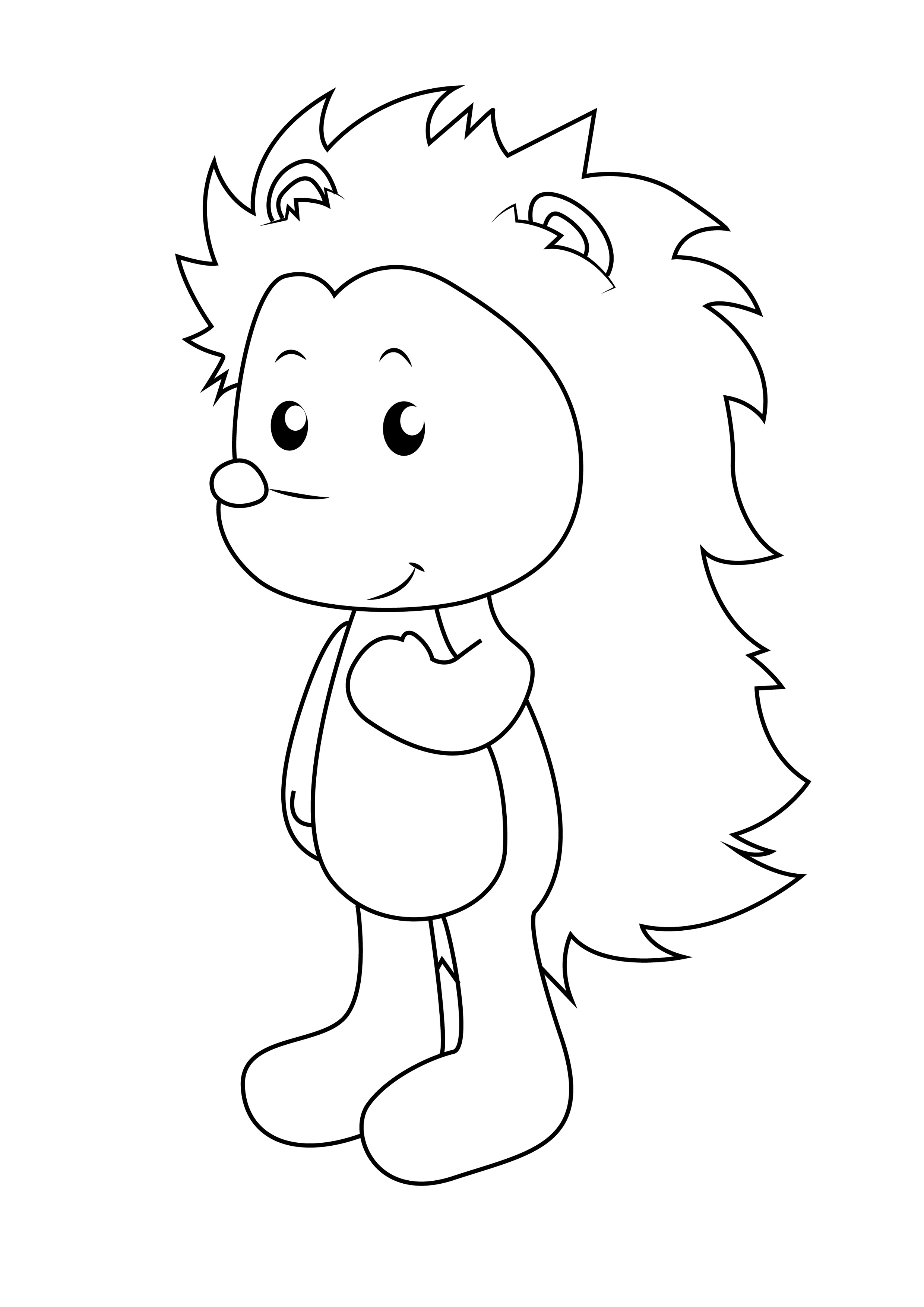 Simple Cute Hedgehog coloring page