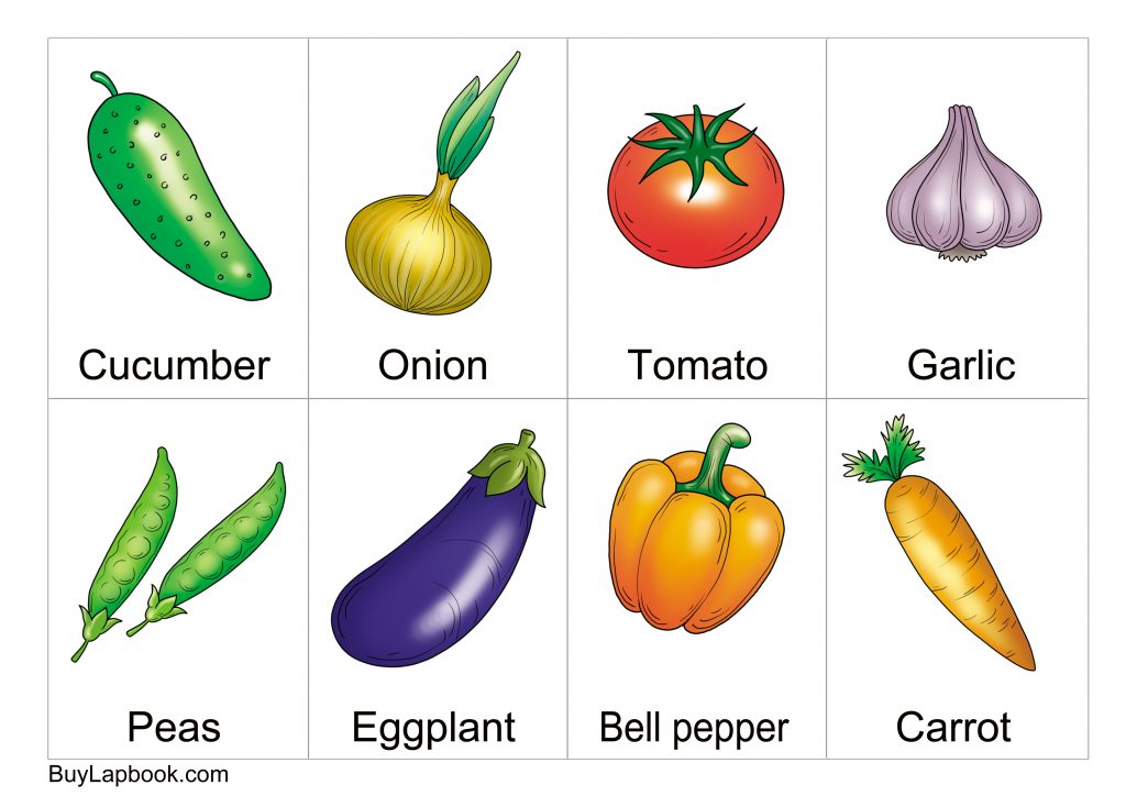 Free Printable Vegetables Flashcards For Kindergarten