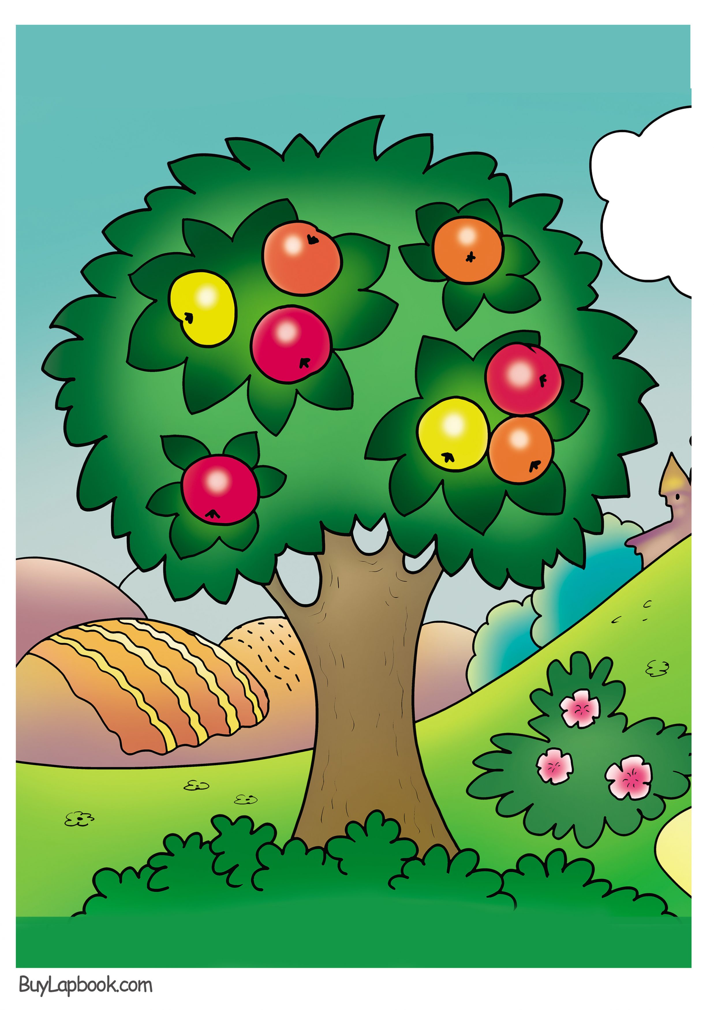 Apple Tree Coloring Page Free Printable | BuyLapbook