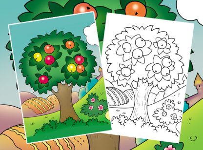 apple tree coloring page free printable  buylapbook