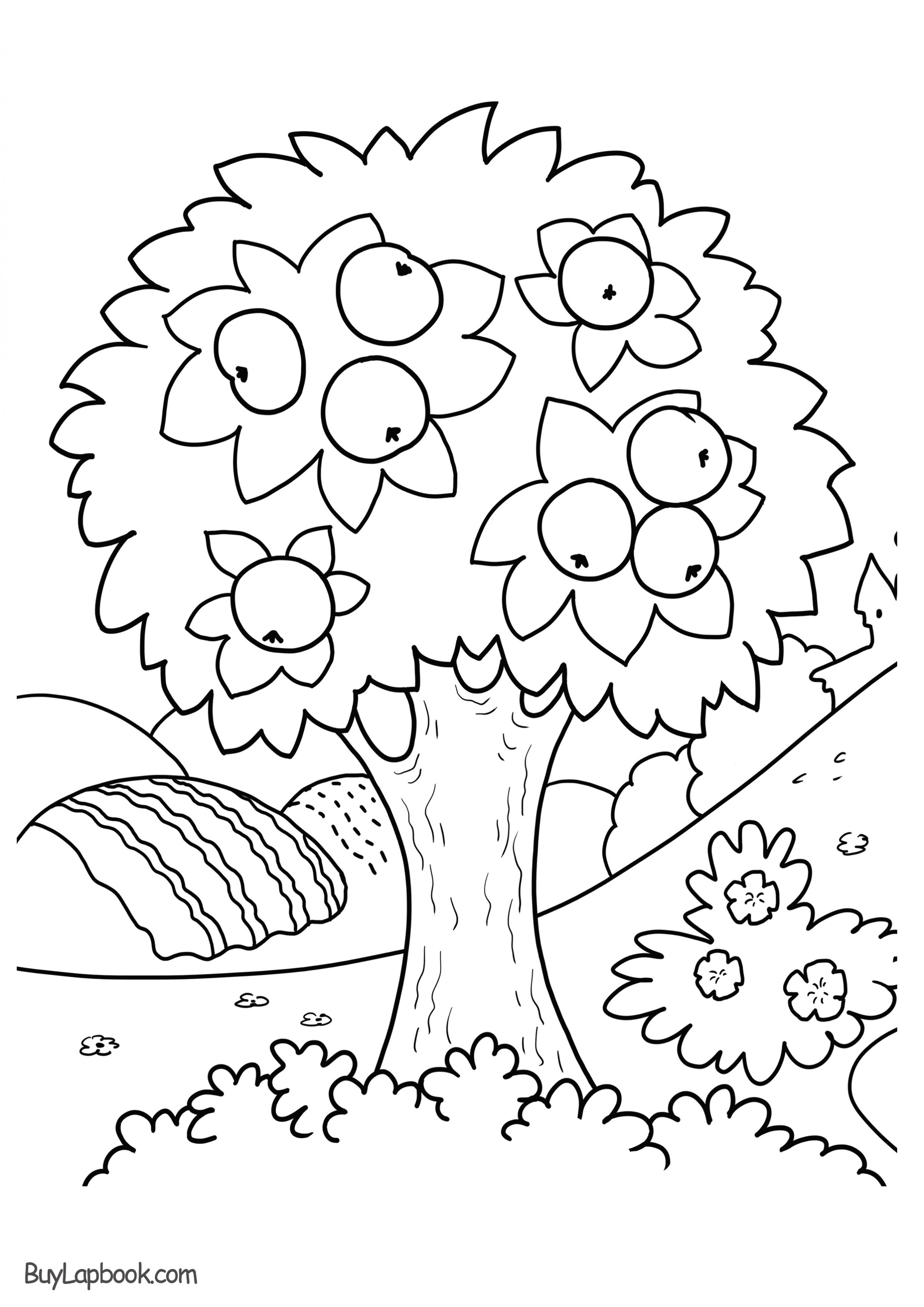 Download Apple Tree Coloring Page Free Printable | BuyLapbook