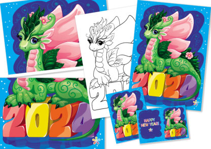 Dragon: New Year Poster and Card Printables