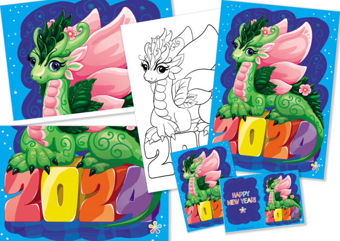 Dragon: New Year Poster and Card Printables