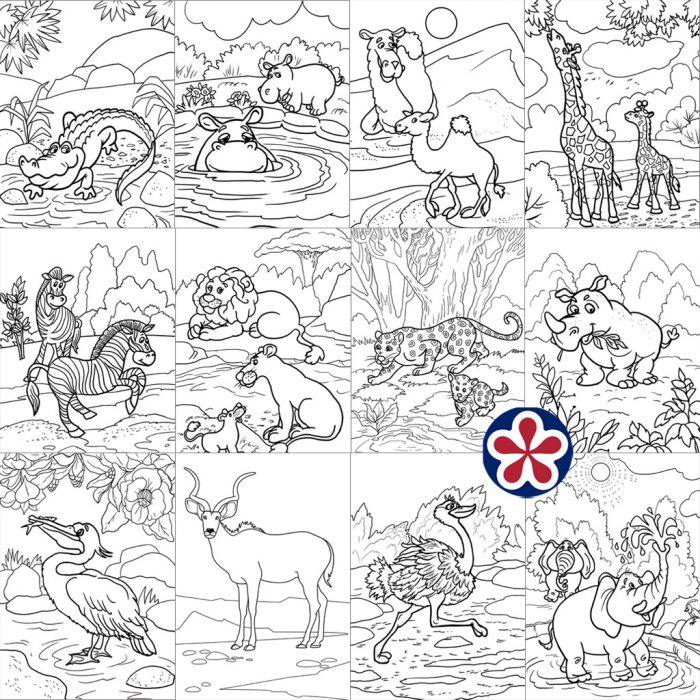 African Animals Coloring Pages and Pictures | BuyLapbook